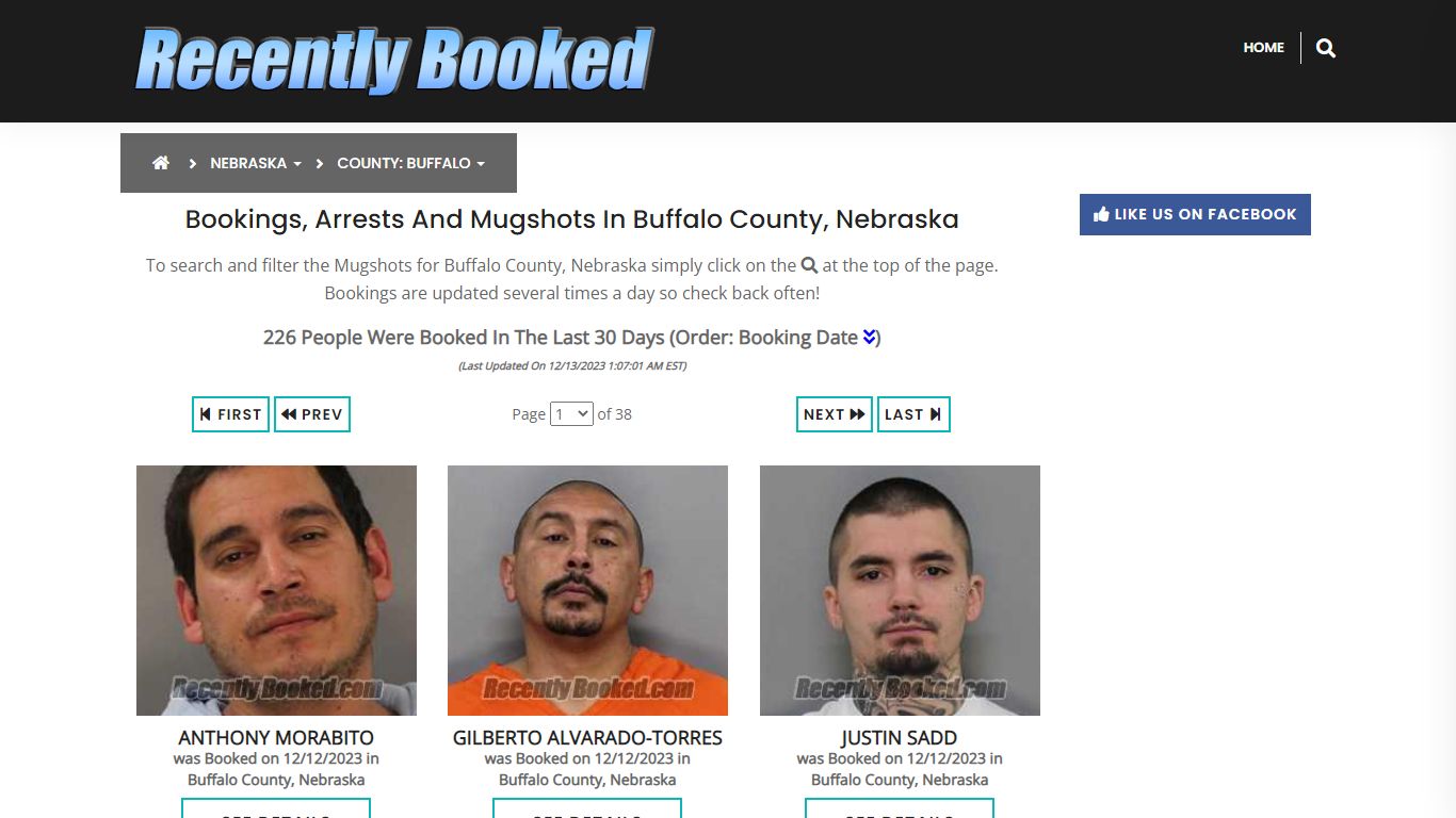 Bookings, Arrests and Mugshots in Buffalo County, Nebraska