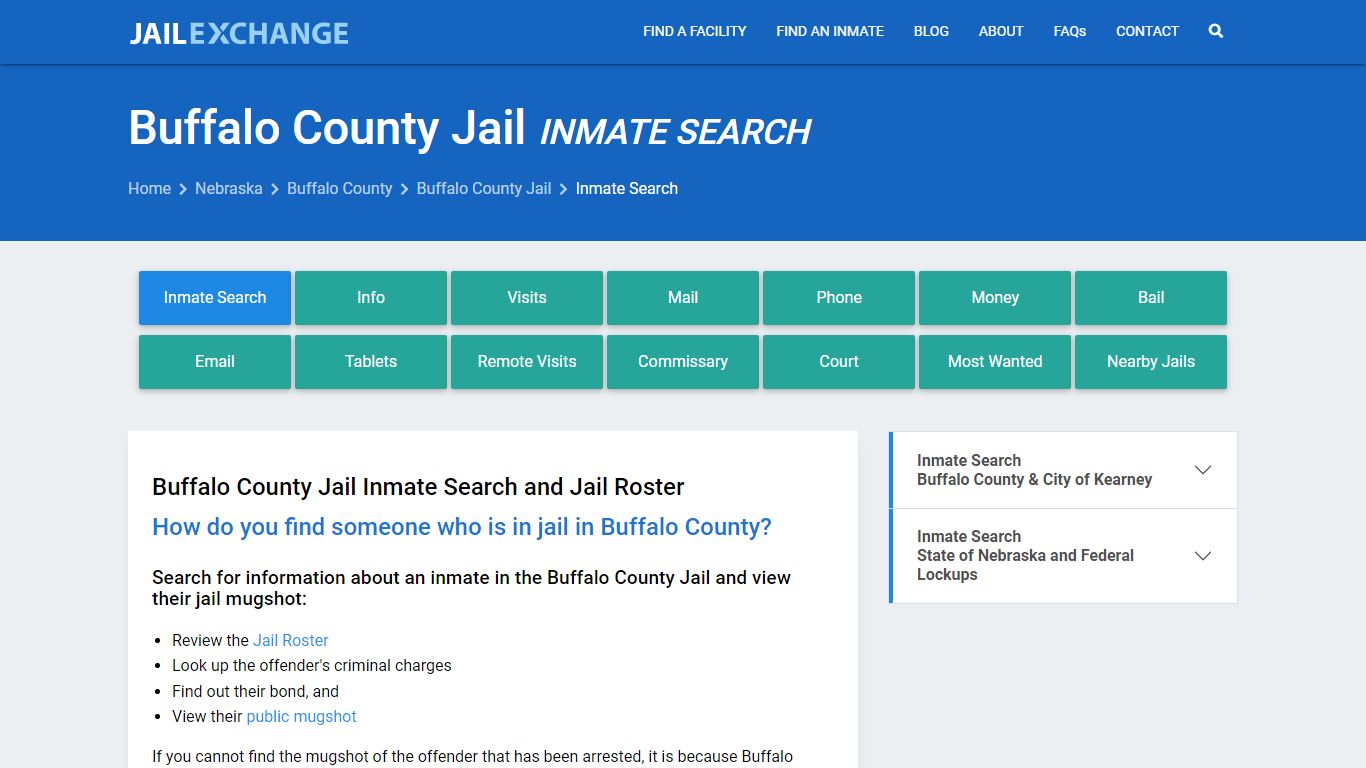 Inmate Search: Roster & Mugshots - Buffalo County Jail, NE - Jail Exchange